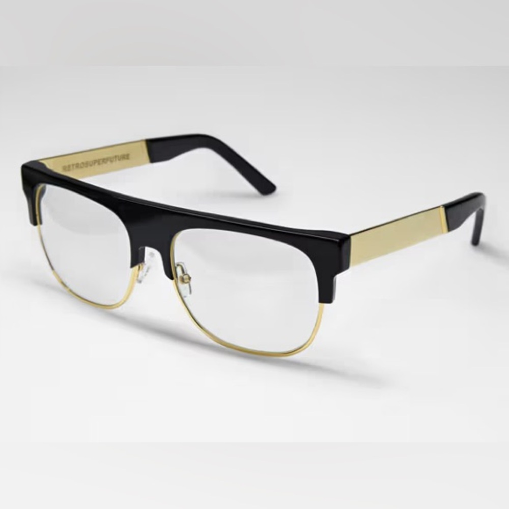 RetroSuperFuture Black Frame with Gold Detailing Glasses